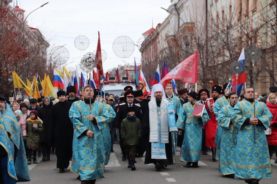 Крестный ход в поддержку войны прошедший в Краснодаре.
Пресс-служба администрации Краснодарского края.