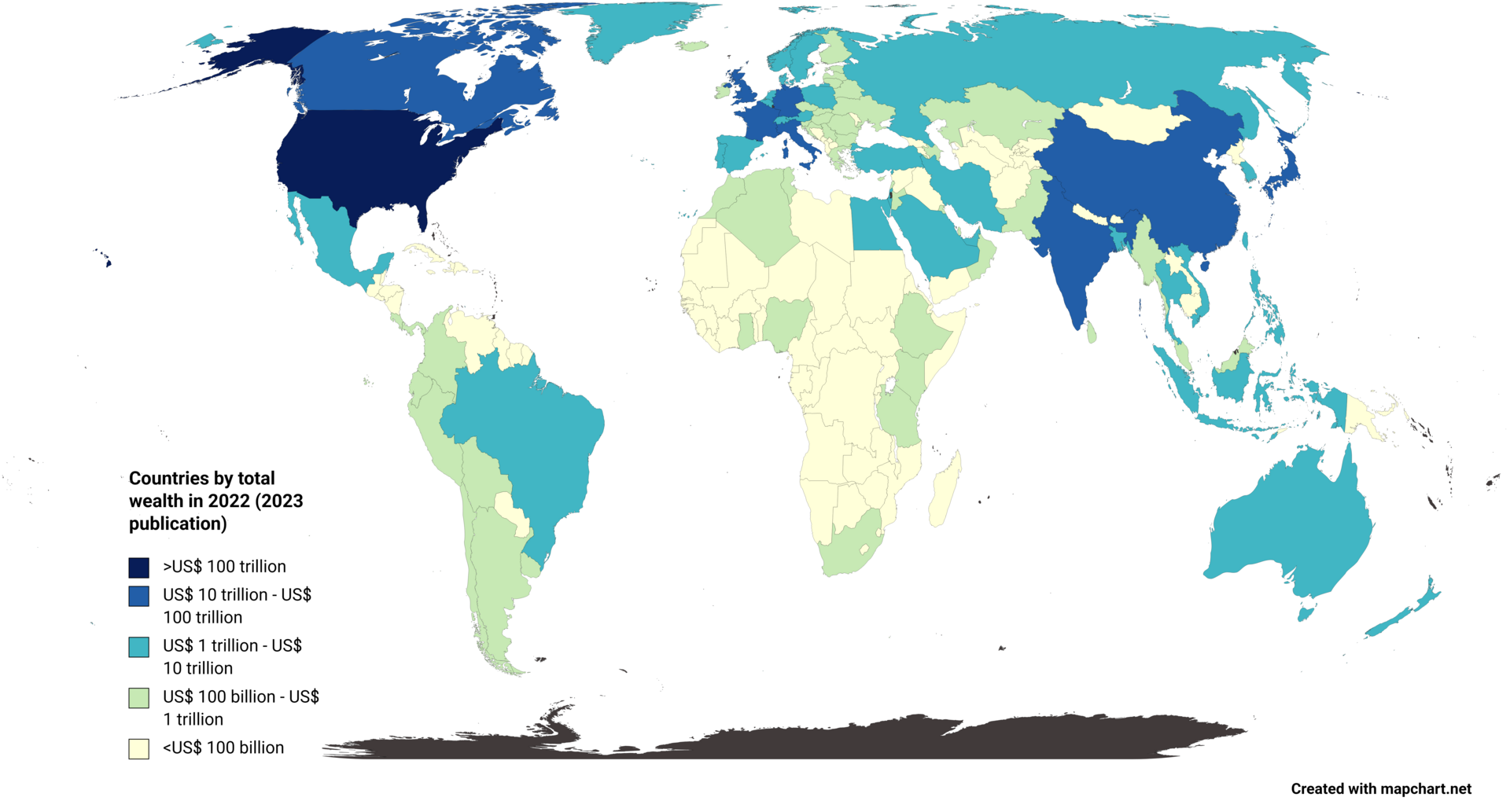Страны по уровню национального богатства в трлн долларов
Radom1967 / wikimedia.org