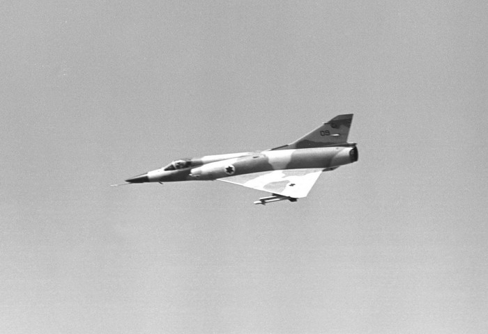 Cамолет Mirage V ВВС Израиля, бомбящий сирийские силы.
Israel Defense Forces / Wikimedia