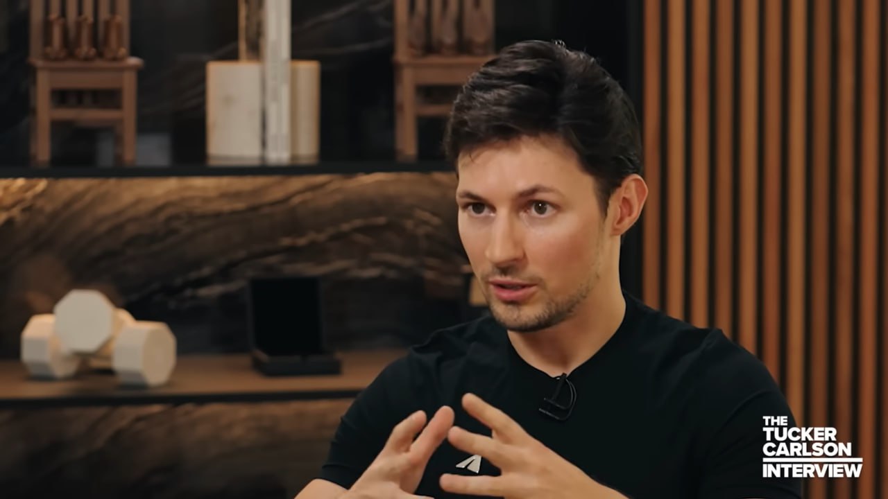 Фото: скриншот интервью Павла Дурова американскому журналисту Такеру Карлсону